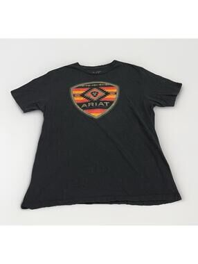 Men’s Ariat Boot Barn Exclusive Black T-Shirt Aztec Shield Size XL